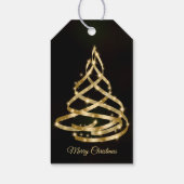 Christmas Shiny Golden Ribbon Tree Sparkle Black Geschenkanhänger (Rückseite)
