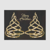 Christmas Shiny Golden Ribbon Tree Sparkle Black Seidenpapier (Vorderseite)