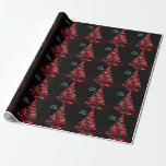 Christmas Shiny Red Ribbon Tree Sparkle Black Geschenkpapier<br><div class="desc">Weihnachten Shiny Red Ribbon Tree Sparkle schwarze Wrapping Paper. Einzigartiges,  schönes,  stilvolles Design. Leicht personalisiert zu sein. Schriftart Stil,  Größe und Farben können geändert werden. Matching-Elemente sind verfügbar.</div>