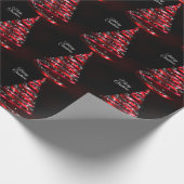 Christmas Shiny Red Ribbon Tree Sparkle Black Geschenkpapier (Ecke)