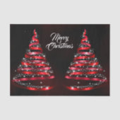 Christmas Shiny Red Ribbon Tree Sparkle Black Seidenpapier (Vorderseite)