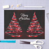 Christmas Shiny Red Ribbon Tree Sparkle Black Seidenpapier (Handwerk)