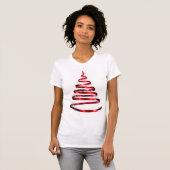 Christmas Shiny Red Ribbon Tree Sparkle T-Shirt (Vorne ganz)