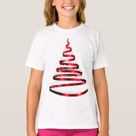 Christmas Shiny red Ribbon Tree Sparkle T-Shirt