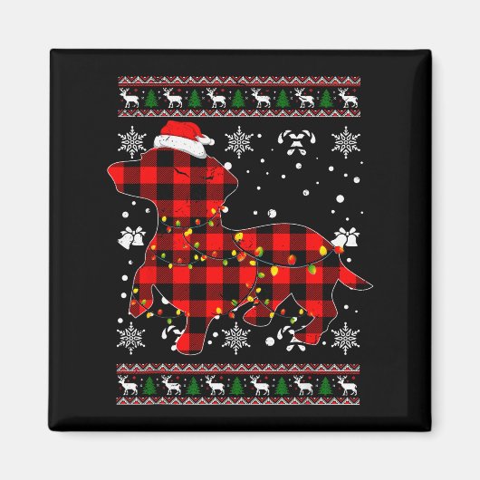 Christmas Shirt For Dachshund Lover Gift Santa Buf Magnet (Vorne)