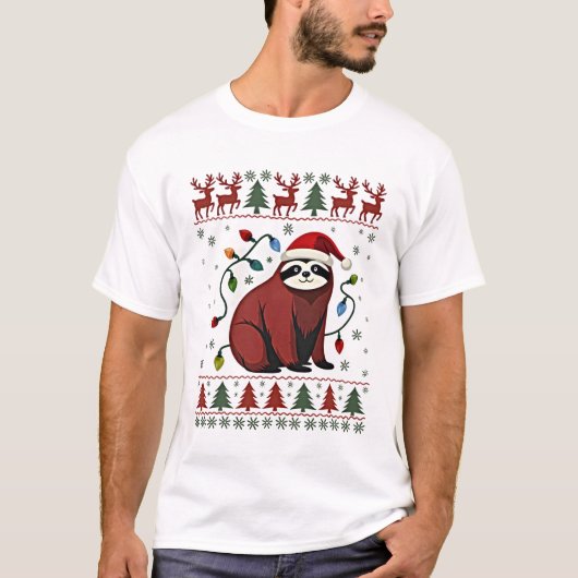 Christmas Shirt for Sloth Lover Gift Santa Buffalo (Vorderseite)