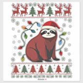 Christmas Shirt for Sloth Lover Gift Santa Buffalo Aufkleber (Blatt)