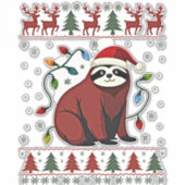 Christmas Shirt for Sloth Lover Gift Santa Buffalo Aufkleber (Vorderseite)