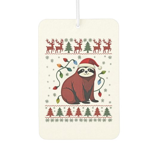 Christmas Shirt for Sloth Lover Gift Santa Buffalo Autolufterfrischer (Vorderseite)