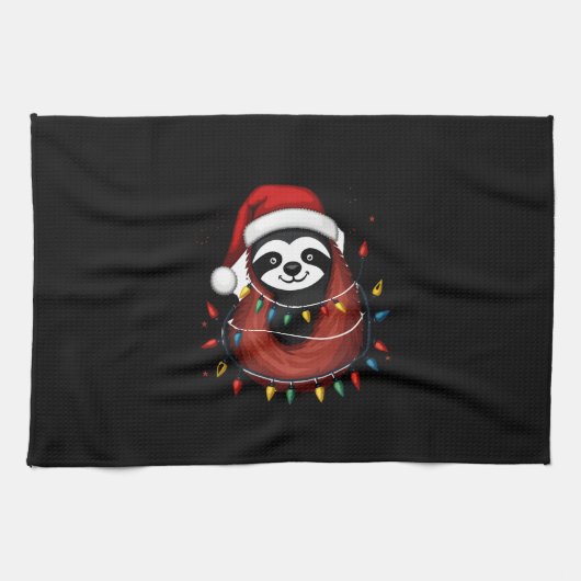Christmas Shirt for Sloth Lover Gift Santa Buffalo Geschirrtuch (Horizontal)
