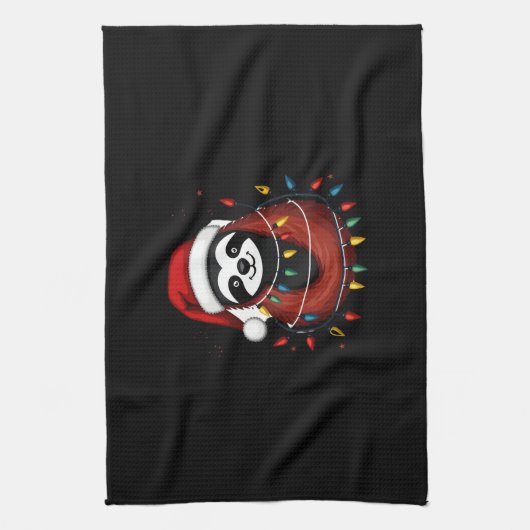 Christmas Shirt for Sloth Lover Gift Santa Buffalo Geschirrtuch (Vertikal)