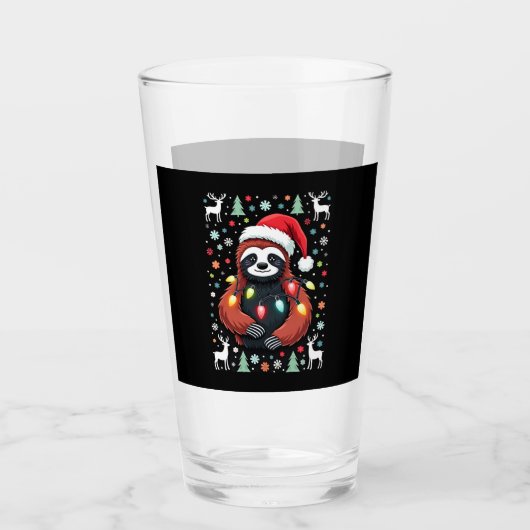 Christmas Shirt for Sloth Lover Gift Santa Buffalo Glas (Vorderseite)