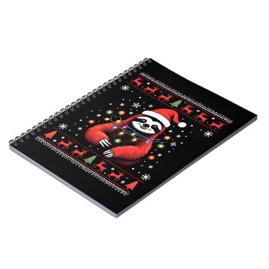 Christmas Shirt for Sloth Lover Gift Santa Buffalo Notizblock (Linke Seite)