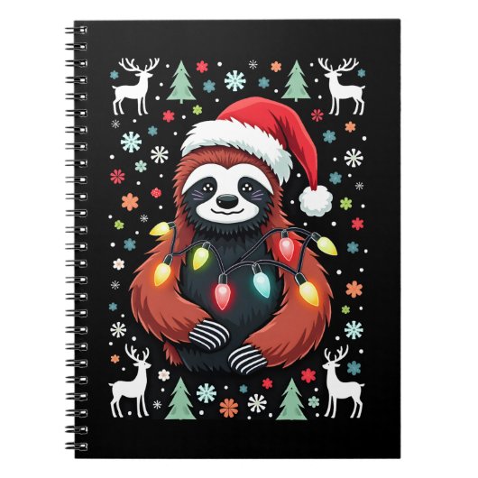 Christmas Shirt for Sloth Lover Gift Santa Buffalo Notizblock (Vorderseite)