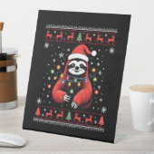 Christmas Shirt for Sloth Lover Gift Santa Buffalo Sockelschild (In Situ)