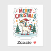 Christmas Shirt Unicorn Girls Christmas Outfit Chr Aufkleber (Blatt)