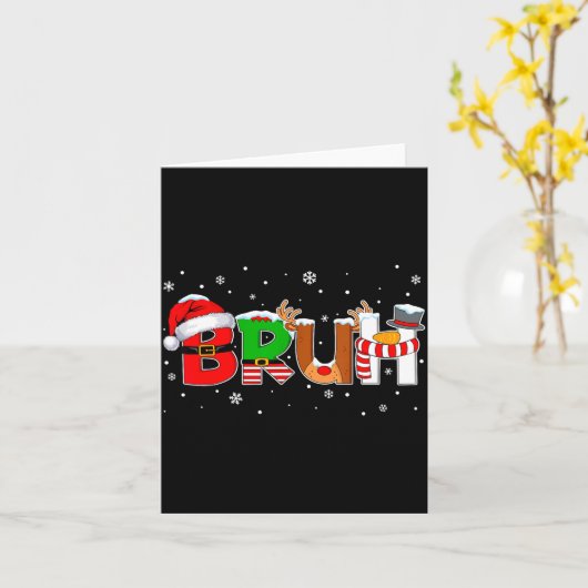 Christmas Shirts For Kids Boys Bruh Funny Saying C Karte (Gelbe Blume)