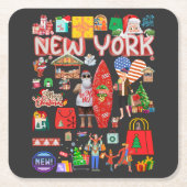 Christmas Shopping Rechteckiger Pappuntersetzer (Vorderseite)