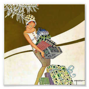 "Christmas Shopping" Zeitschrift Cover von J. Carl Fotodruck