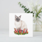 Christmas Siamese Cat Watercolor (Stehend Vorderseite)
