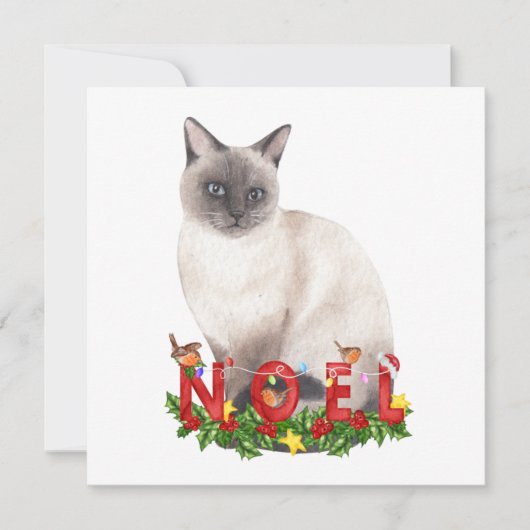 Christmas Siamese Cat Watercolor (Vorderseite)