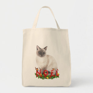 Christmas Siamese Cat Watercolor Tragetasche