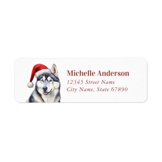 Christmas Siberian Husky Dog Rücksendeadressen-Auf (Vorne)