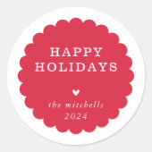 CHRISTMAS SIEGEL Moderner Minimaler festlicher Pla Runder Aufkleber (Vorderseite)