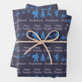 Christmas Silhouette Wrapping Paper in Blue Geschenkpapier Set (Beispiel)
