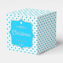 Christmas Silver-Blue Polka Dots Gefälligkeitsbox