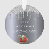 Christmas silver glitter drip old red sleigh ornament (Vorderseite)