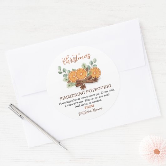 Christmas Simmering Potpourri Personalized Runder Aufkleber (Umschlag)