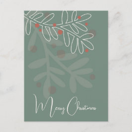 Christmas simple abstract floral mistletoe postkarte