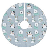 Christmas Simple Bären Personalisiert Polyester Weihnachtsbaumdecke (Vorderseite)