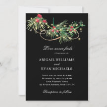 Christmas Simple Floral auf Black Christlich Weddi