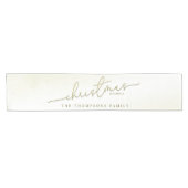 Christmas Simple Gold Calligraphy Script Segings Kurzer Tischläufer (Horizontal)