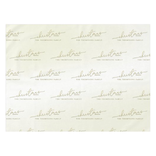 Christmas Simple Gold Calligraphy Script Segings Tischdecke (Vorderseite (Horizontal))