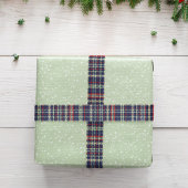 Christmas Simple Navy Blue Kariert Pattern Rustika Satinband