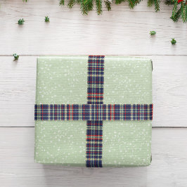 Christmas Simple Navy Blue Kariert Pattern Rustika Satinband
