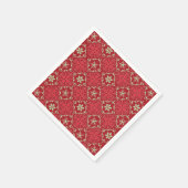 Christmas Simple Red Green Classic Snowflake Serviette (Ecke)