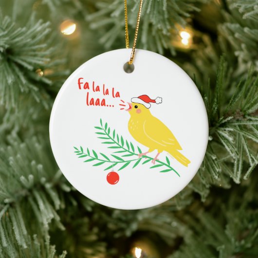 Christmas Singing Canary Keramik Ornament (Baum)