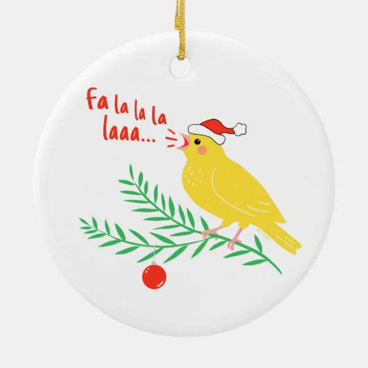 Christmas Singing Canary Keramik Ornament (Hinten)