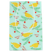 Christmas Singing Canary Pattern Mittlere Geschenktüte (Vorderseite)