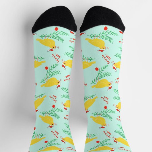 Christmas Singing Canary Pattern Socken (Oben)