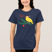 Christmas Singing Canary Tri-Blend Shirt (Vorderseite)