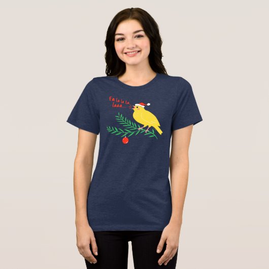 Christmas Singing Canary Tri-Blend Shirt (Vorderseite voll)