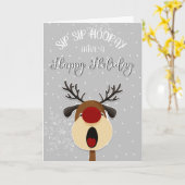 CHRISTMAS SIP SIP SIP HOORAY CARD KARTE (Gelbe Blume)