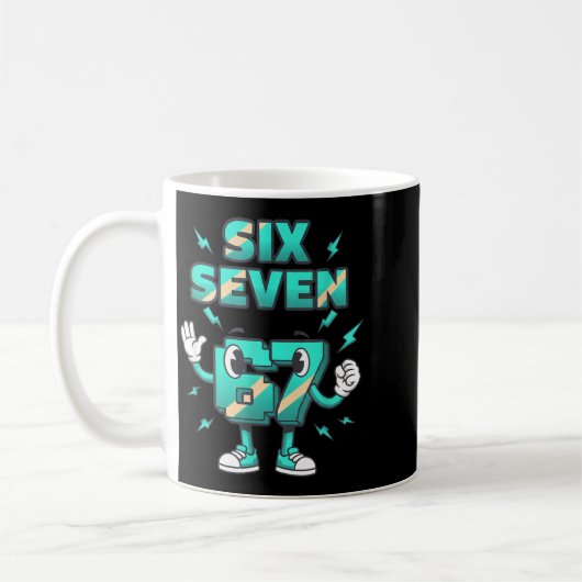 Christmas Six Seven 67 Funny 6-7 Meme Retro Cartoo Kaffeetasse (Links)