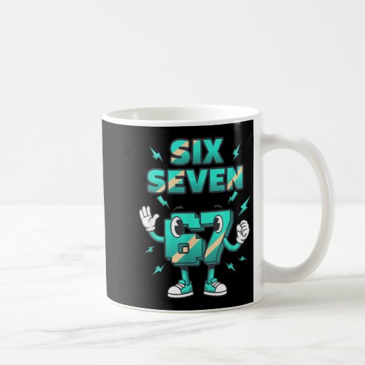 Christmas Six Seven 67 Funny 6-7 Meme Retro Cartoo Kaffeetasse (Rechts)