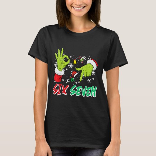 Christmas Six Seven 67 Funny Meme 6 7 Xmas Women M T-Shirt (Vorderseite)